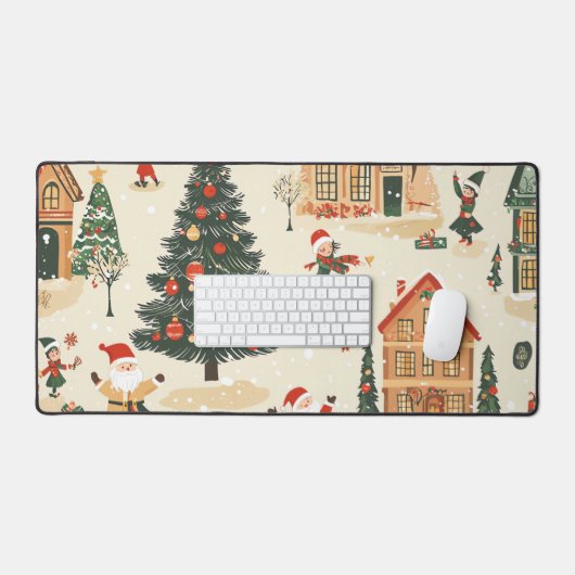 Woodland kerstpatroon (8) Bureaumat (Keyboard & Muis)