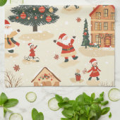  Woodland kerstpatroon (8) Theedoek (Gevouwen)
