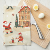  Woodland kerstpatroon (8) Theedoek (Quarter Fold)