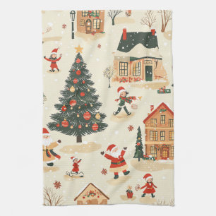 Woodland kerstpatroon (8) Theedoek