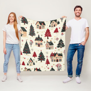  Woodland Kerstpatroon (9) Fleece Deken