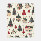 Woodland Kerstpatroon (9) Fleece Deken (Voorkant)