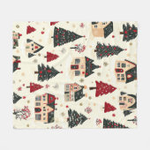 Woodland Kerstpatroon (9) Fleece Deken (Voorkant (Horizontaal))