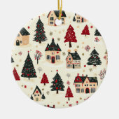  Woodland Kerstpatroon (9) Keramisch Ornament (Voorkant)