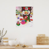 Woodland-kerstposter Poster (Keuken)