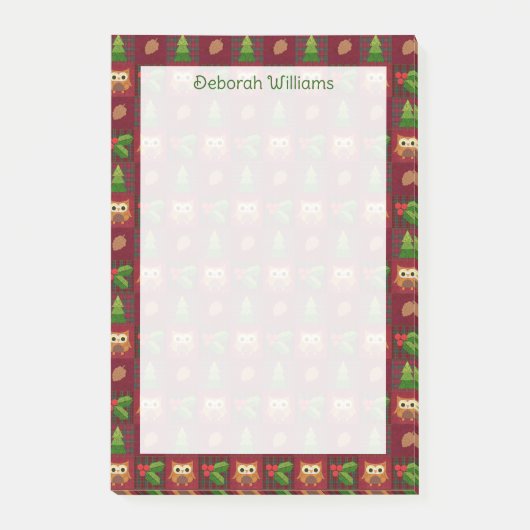 Woodland Kerstquilt look Speciaal Post-it® Notes (Voorkant)
