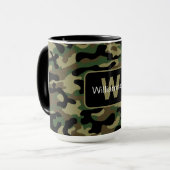 Woodland Khaki Camo Met Personalization Mok (Voorkant links)