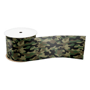 Woodland Khaki Camo Satijnen Lint