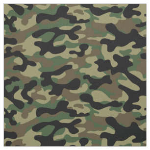 Woodland Khaki Camouflage Stof