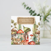 Woodland Kind fee in Champignons Kerstmis Feestdagenkaart (Staand voorkant)