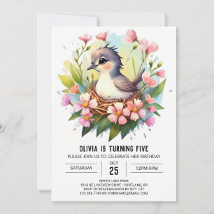 Woodland Kinderen Vogel Verjaardag Kaart