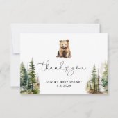 Woodland kleine beer baby shower dank u kaart (Voorkant)