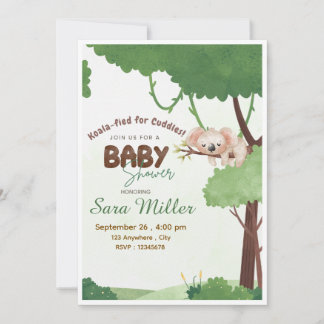 Woodland Koala babyshower uitnodiging