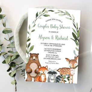 Woodland koppels baby shower, genderneutraal kaart