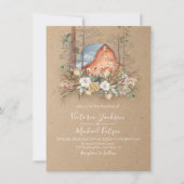 Woodland Kraft paper Barn Forest Wedding Kaart (Voorkant)
