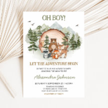 Woodland Laat het avontuur beginnen Baby shower