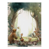 Woodland Laat het avontuur beginnen Baby shower Perfect Poster (Voorkant)