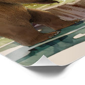 Woodland Laat het avontuur beginnen Baby shower Perfect Poster (Hoek)