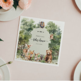 Woodland Laat het avontuur beginnen Baby shower Servet