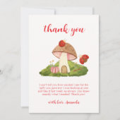 Woodland Ladybug Mushroom Baby shower Bedankkaart (Voorkant)