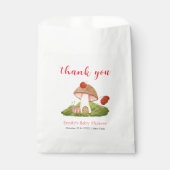 Woodland Ladybug Mushroom Baby shower Bedankt Bedankzakje (Voorkant)