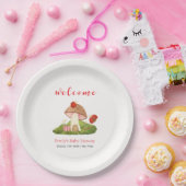 Woodland Ladybug Mushroom Baby shower Welkom Papieren Bordje (Feest)