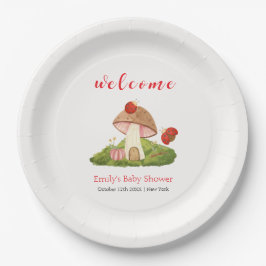 Woodland Ladybug Mushroom Baby shower Welkom Papieren Bordje