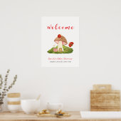 Woodland Ladybug Mushroom Baby shower Welkom Poster (Keuken)