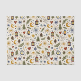 Woodland Lantern Winter Folk Pattern Tissuepapier