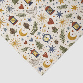 Woodland Lantern Winter Folk Pattern Tissuepapier (Detail)