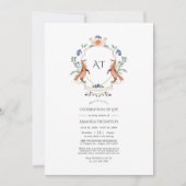 Woodland Laurel Crest Monogram Celebration of Life Kaart (Voorkant)