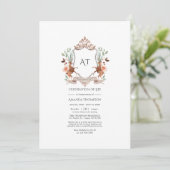 Woodland Laurel Crest Monogram Herdenking van het Kaart (Staand voorkant)