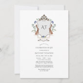 Woodland Laurel Crest Monogram Herdenking van het  Kaart (Voorkant)