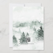 Woodland Laurel Crest Monogram QR Code Huwelijk Kaart (Achterkant)