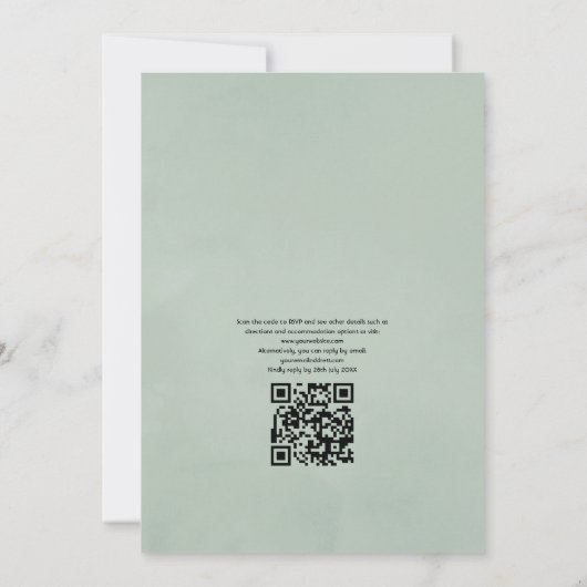 Woodland Laurel Crest QR Code RSVP Weddenschap Kaart (Achterkant)