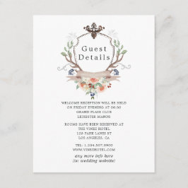 Woodland Laurel Crest Wedding Guest Details Informatiekaartje