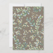 Woodland Leaves Baby shower Invitation Kaart (Achterkant)