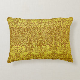 Woodland Leaves Gold Rabbit William Morris Pattern Accent Kussen