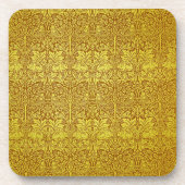 Woodland Leaves Gold Rabbit William Morris Pattern Bier Onderzetter (Voorkant)