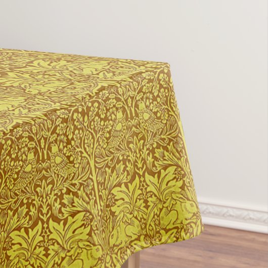 Woodland Leaves Gold Rabbit William Morris Pattern Tafelkleed (Voorbeeld)