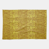 Woodland Leaves Gold Rabbit William Morris Pattern Theedoek (Horizontaal)