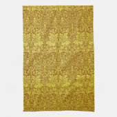 Woodland Leaves Gold Rabbit William Morris Pattern Theedoek (Verticaal)