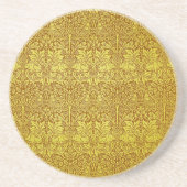 Woodland Leaves Gold Rabbit William Morris Pattern Zandsteen Onderzetter (Voorkant)