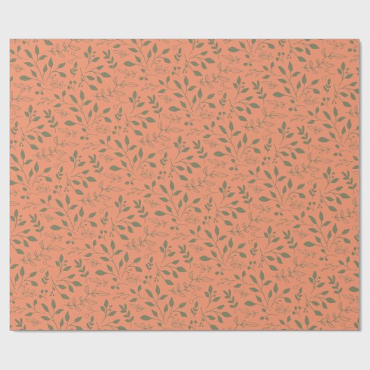Woodland Leaves Pattern Cadeaupapier (Vlak)