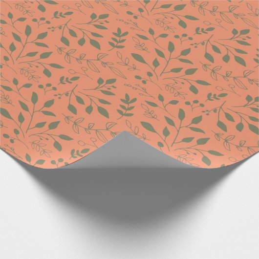 Woodland Leaves Pattern Cadeaupapier (Hoek)