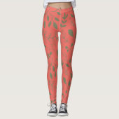 Woodland Leaves Pattern Leggings (Voorkant)