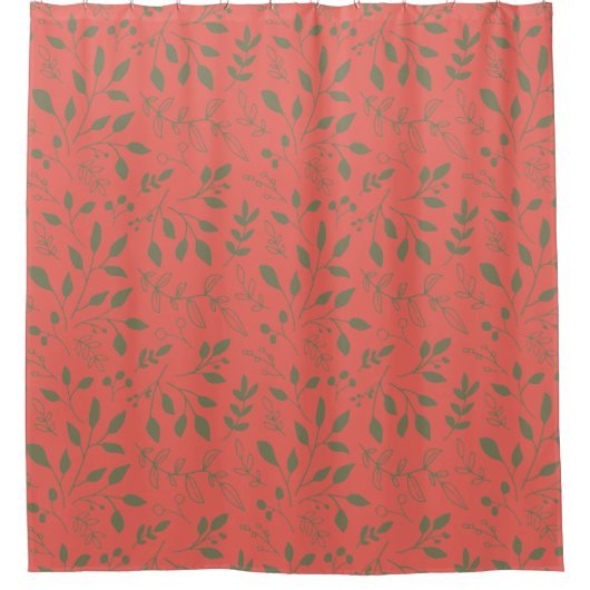 Woodland Leaves Pattern Shower Curtain Douchegordijn (Voorkant)