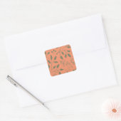 Woodland Leaves Pattern Vierkante Sticker (Envelop)