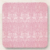 Woodland Leaves Pink Rabbit William Morris Pattern Bier Onderzetter (Voorkant)