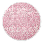 Woodland Leaves Pink Rabbit William Morris Pattern Keramische Knop (Voorkant)